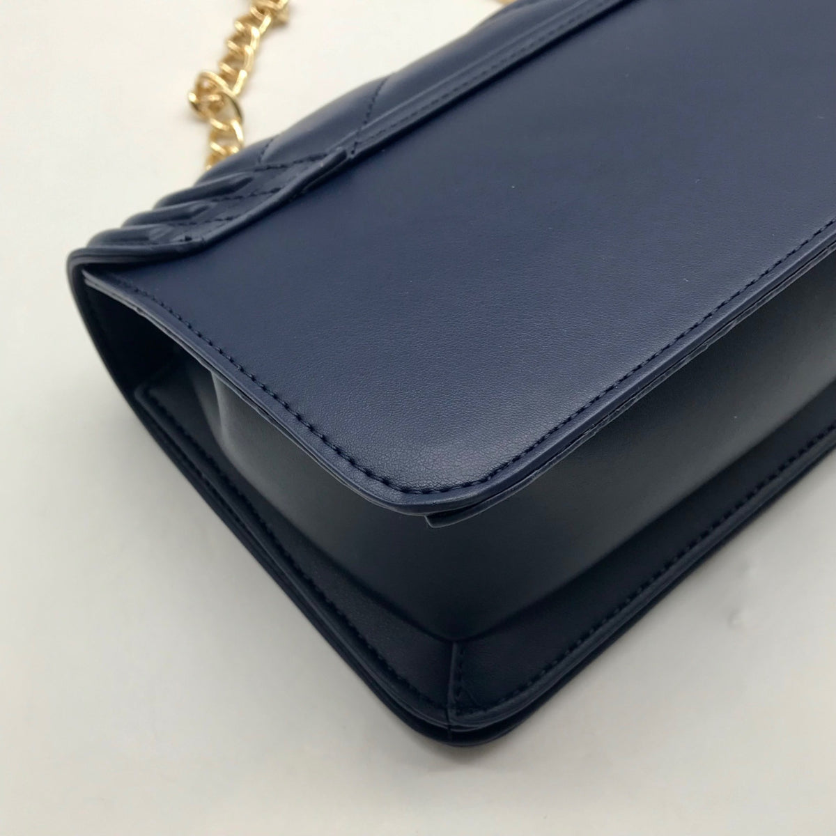 Valentino Orlandi Navy Blue Faux Leather Crossbody Bag