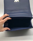 Valentino Orlandi Navy Blue Faux Leather Crossbody Bag