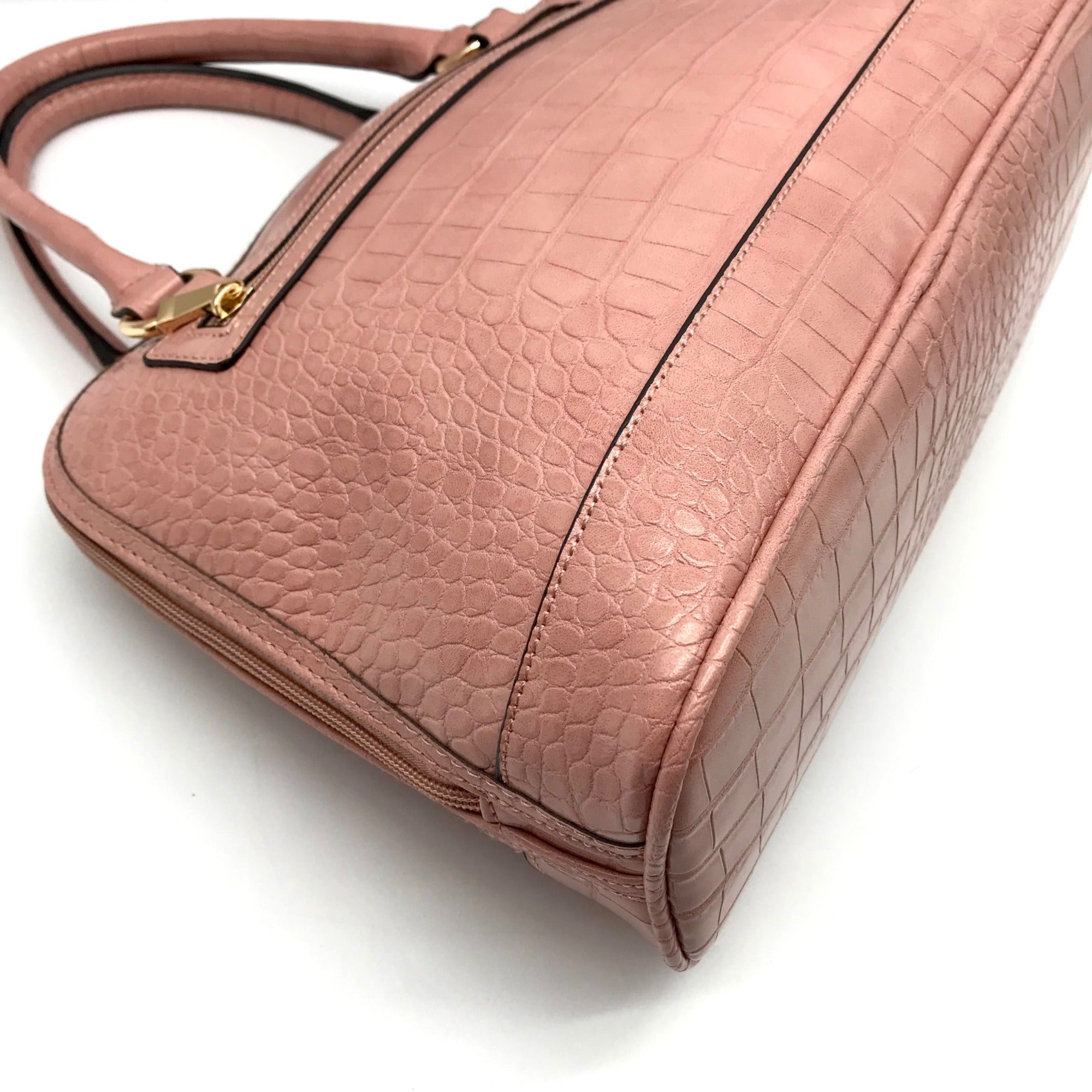 Giani Bernini Dusty Pink Croc Embossed Faux Leather Dome Satchel