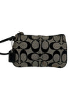 Coach Black and Grey Signature Canvas Wristlet