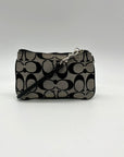 Coach Black and Grey Signature Canvas Wristlet
