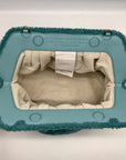 Themoire Teal Tia Re-Fur Shell Crossbody Clutch