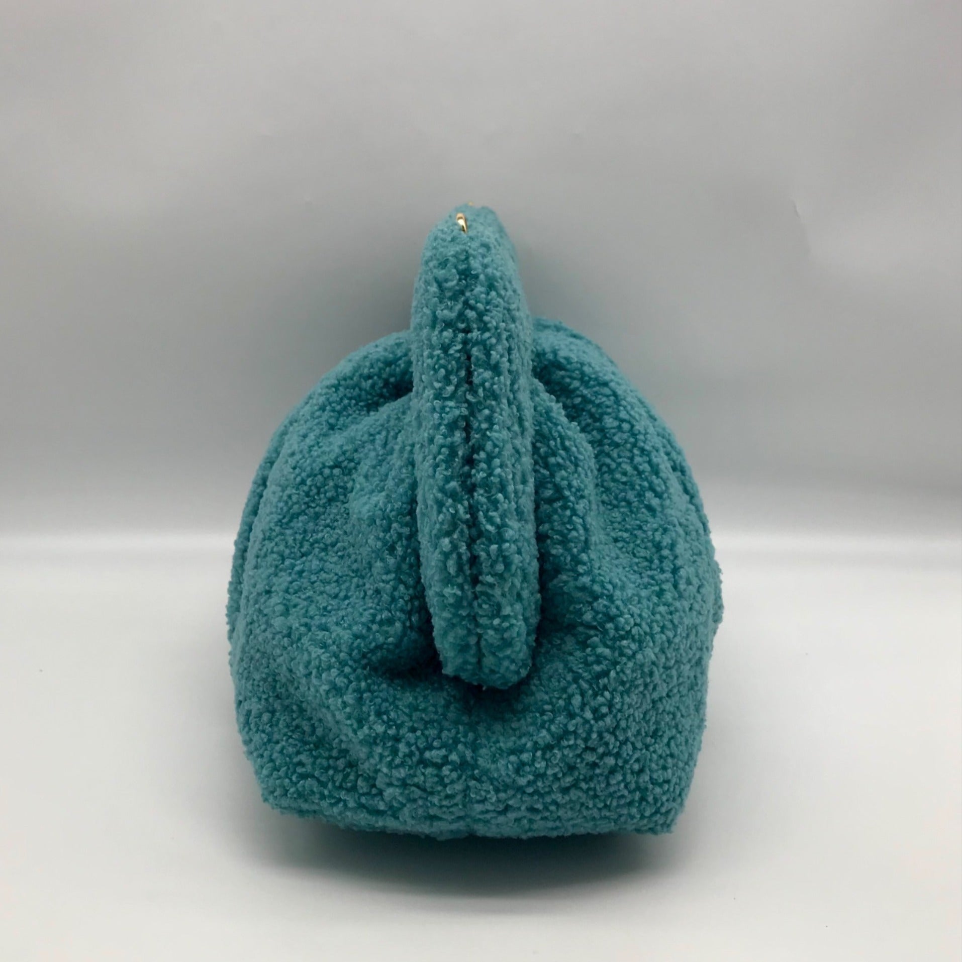 Themoire Teal Tia Re-Fur Shell Crossbody Clutch
