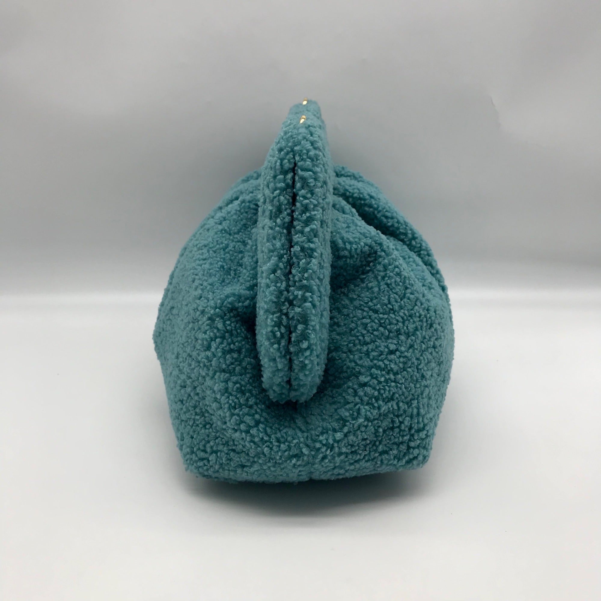 Themoire Teal Tia Re-Fur Shell Crossbody Clutch