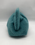 Themoire Teal Tia Re-Fur Shell Crossbody Clutch