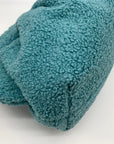 Themoire Teal Tia Re-Fur Shell Crossbody Clutch