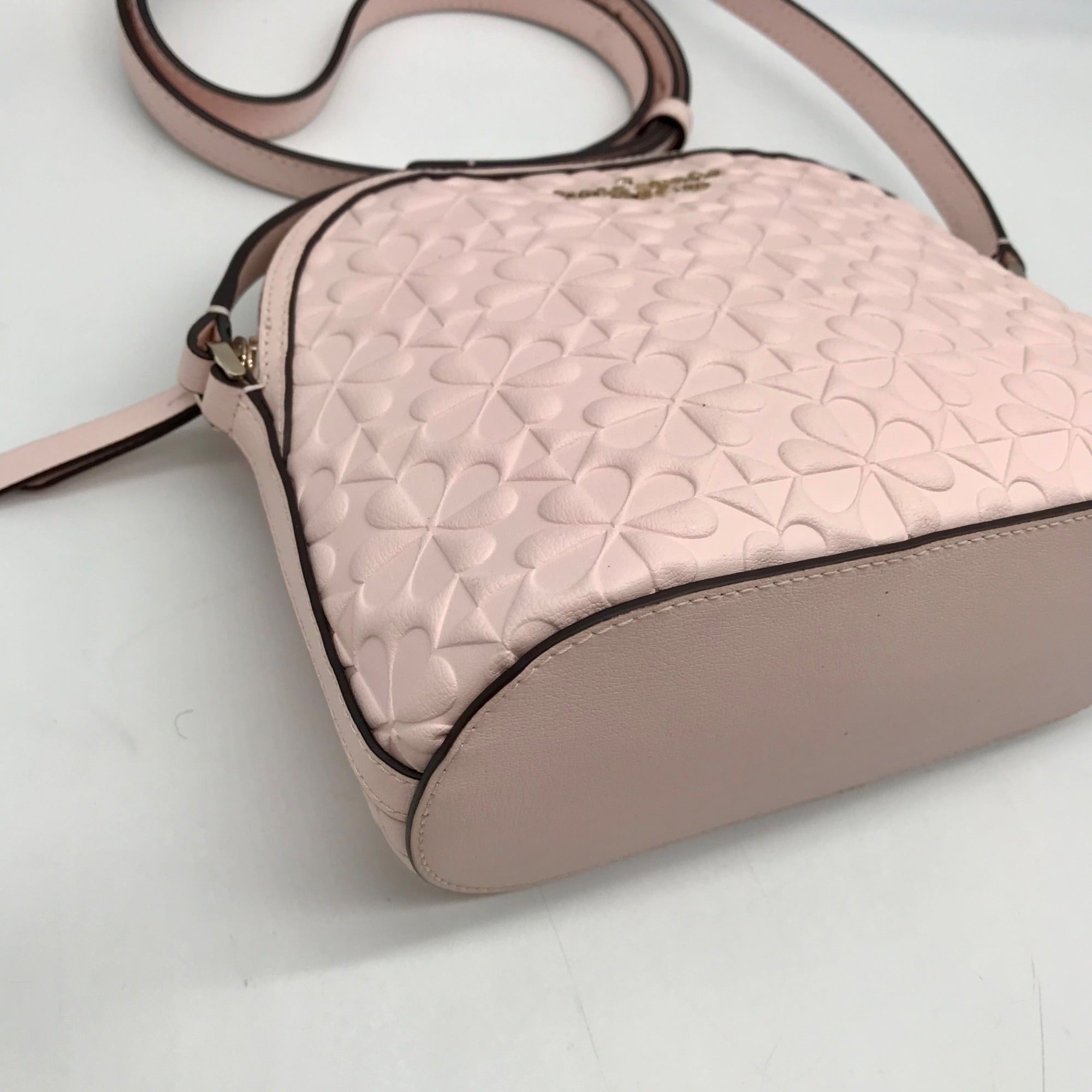 Kate Spade Pink Hollie Spade Embossed Leather Dome Crossbody Bag