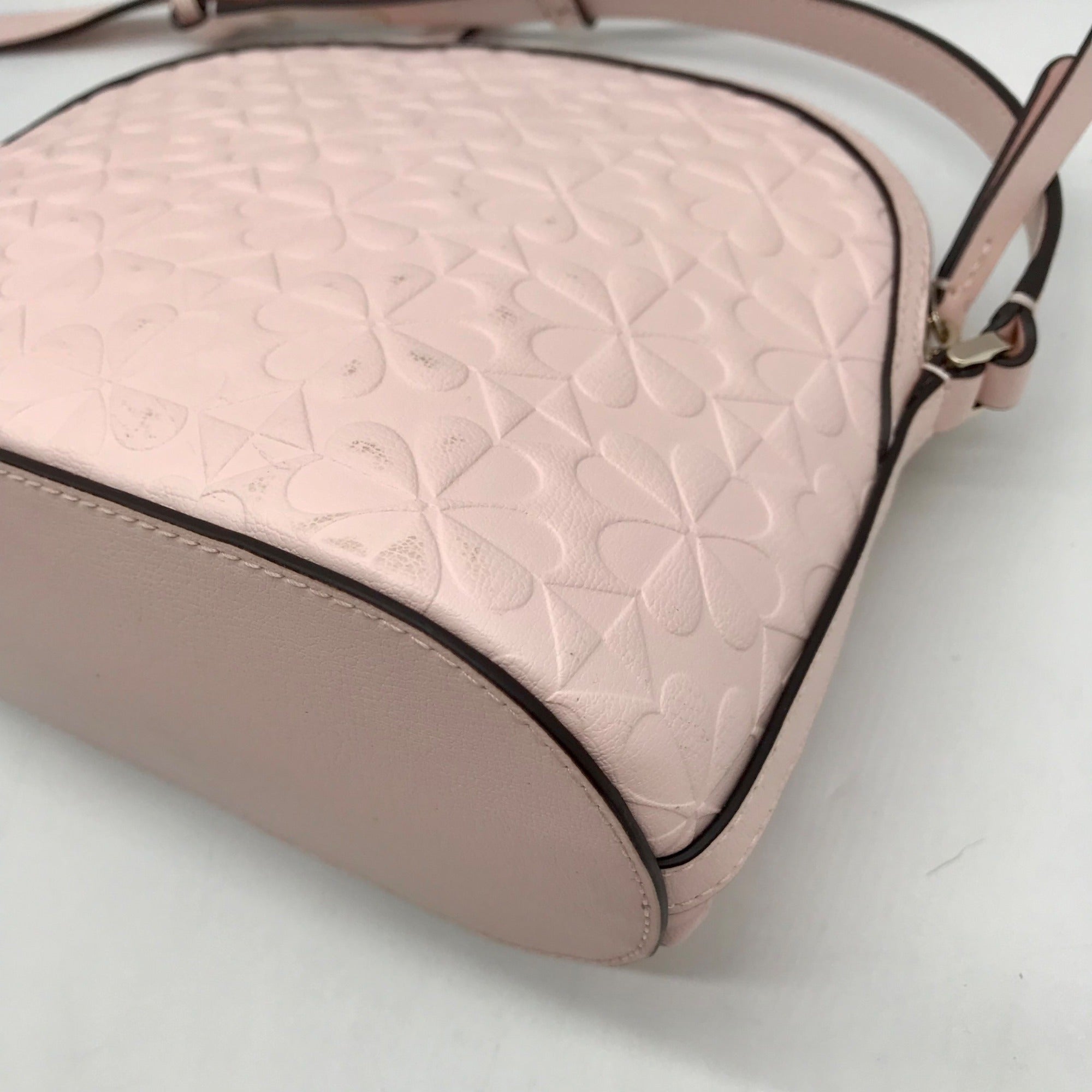 Kate Spade Pink Hollie Spade Embossed Leather Dome Crossbody Bag