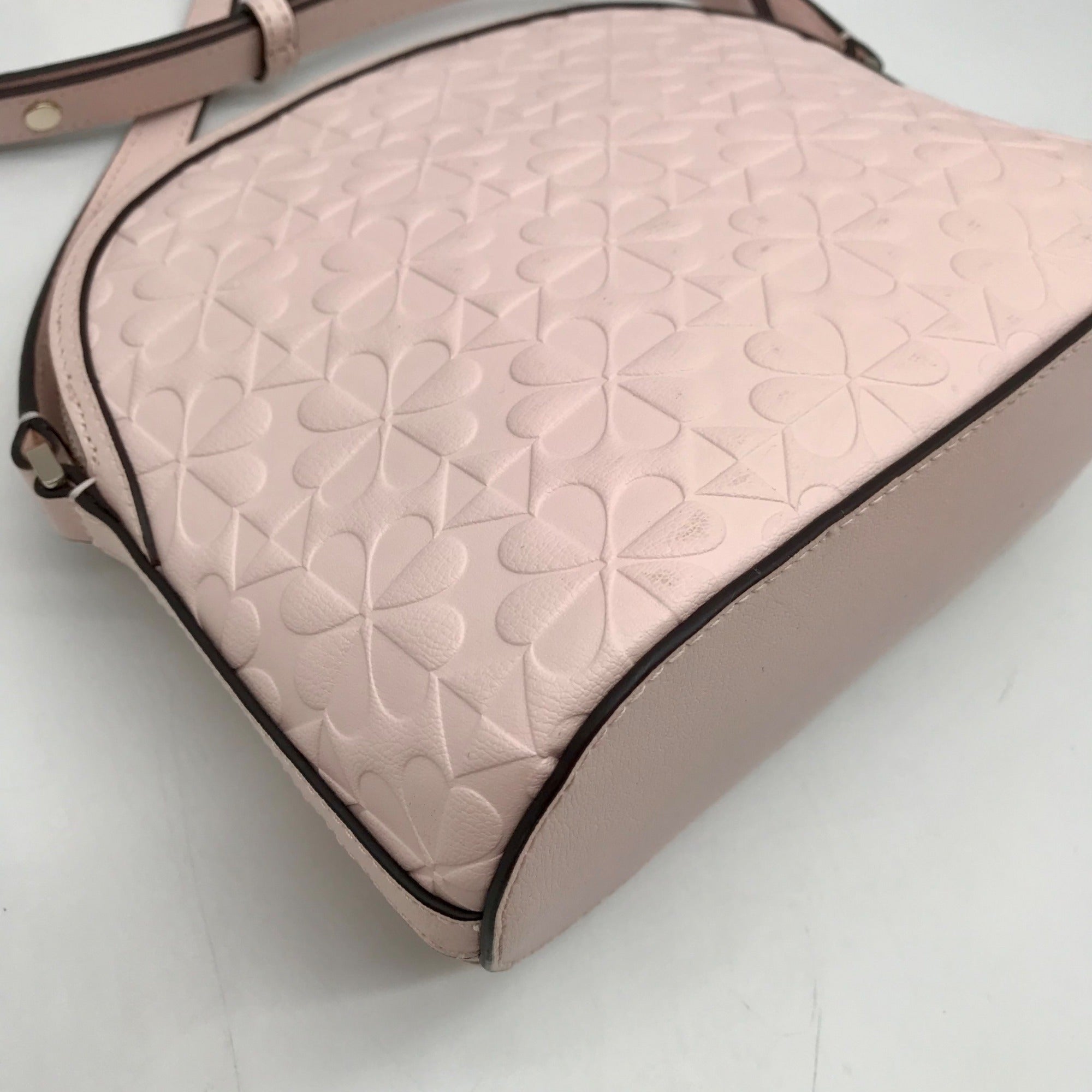Kate Spade Pink Hollie Spade Embossed Leather Dome Crossbody Bag