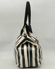 Betsey Johnson Black Striped Faux Leather Tote Bag