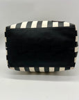 Betsey Johnson Black Striped Faux Leather Tote Bag