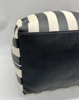 Betsey Johnson Black Striped Faux Leather Tote Bag