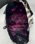 Betsey Johnson Black Striped Faux Leather Tote Bag