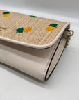 Kate Spade Beige Leather Darcy Pineapple Chain Wallet
