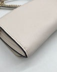 Kate Spade Beige Leather Darcy Pineapple Chain Wallet