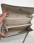 Kate Spade Beige Leather Darcy Pineapple Chain Wallet