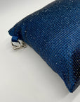 Nina Shoes Navy Glass Crystal Satin Hobo Bag