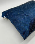 Nina Shoes Navy Glass Crystal Satin Hobo Bag