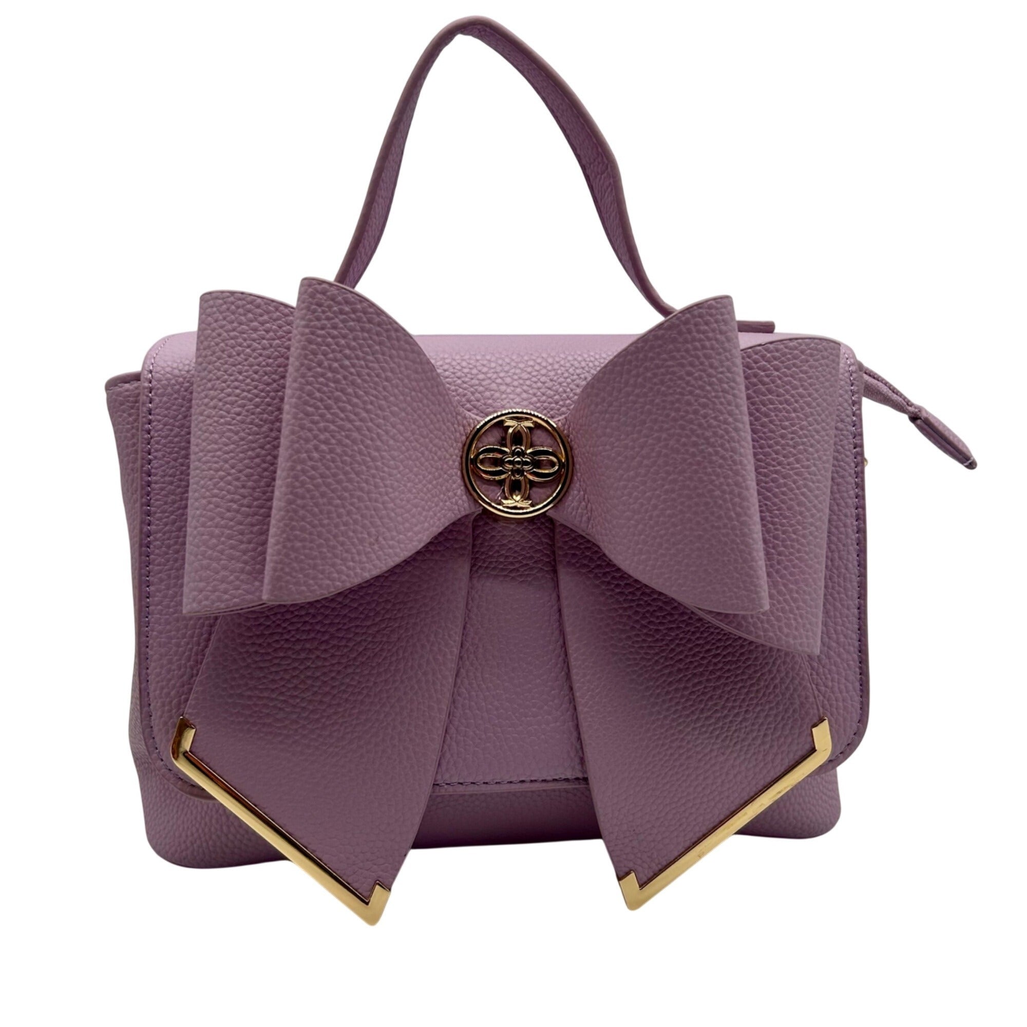 Like Dreams Purple Leather Bowtie Crossbody Bag