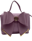 Like Dreams Purple Leather Bowtie Crossbody Bag