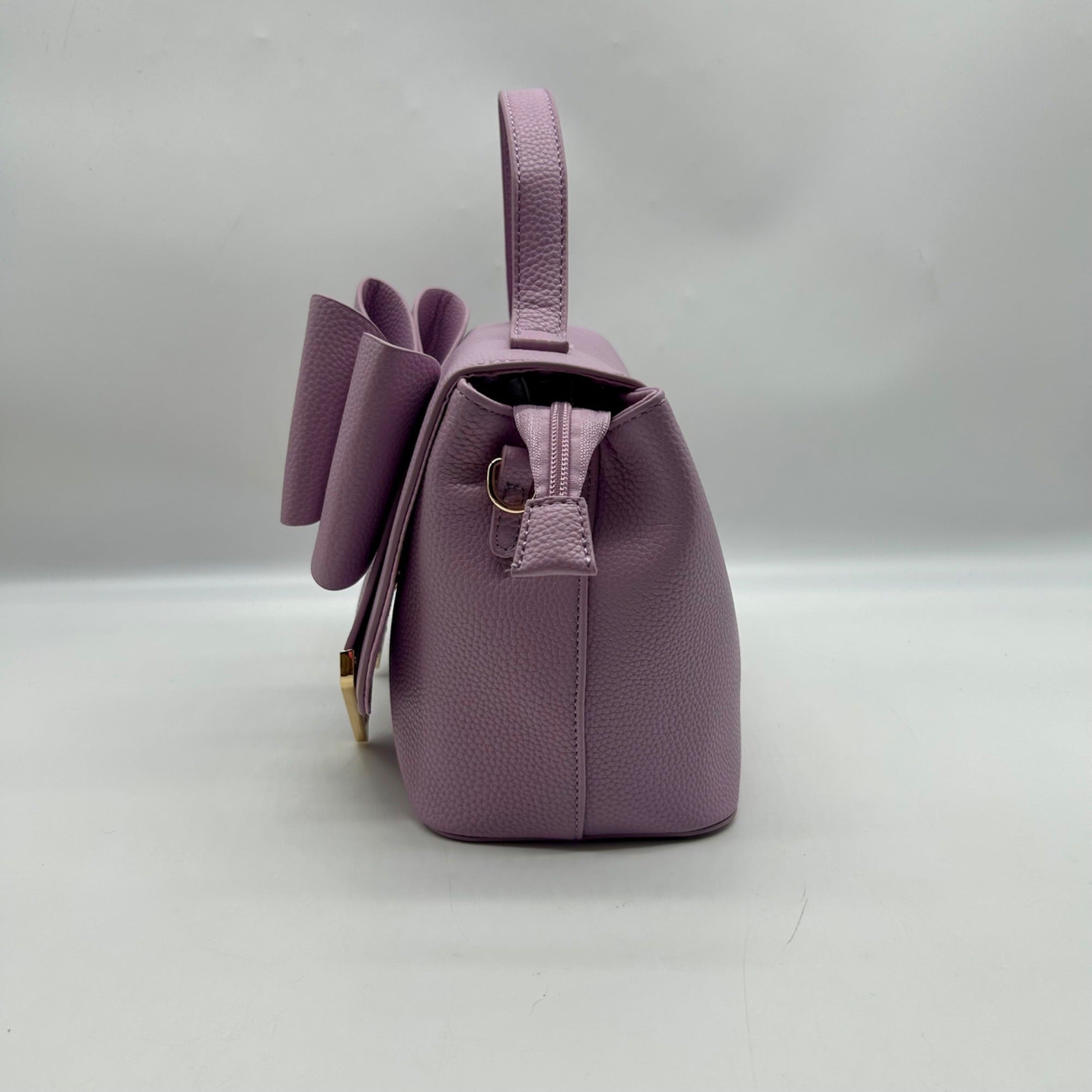 Like Dreams Purple Leather Bowtie Crossbody Bag