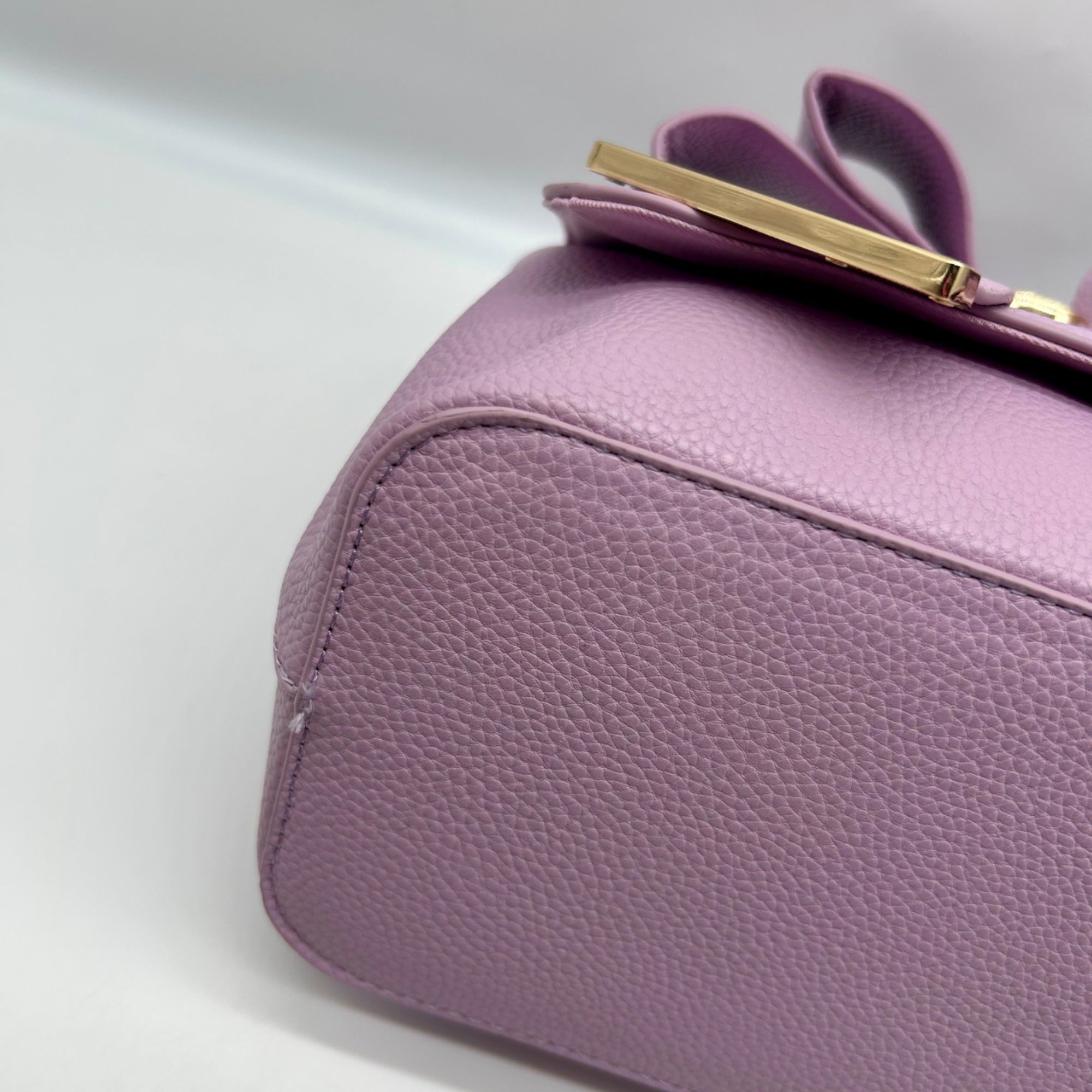 Like Dreams Purple Leather Bowtie Crossbody Bag