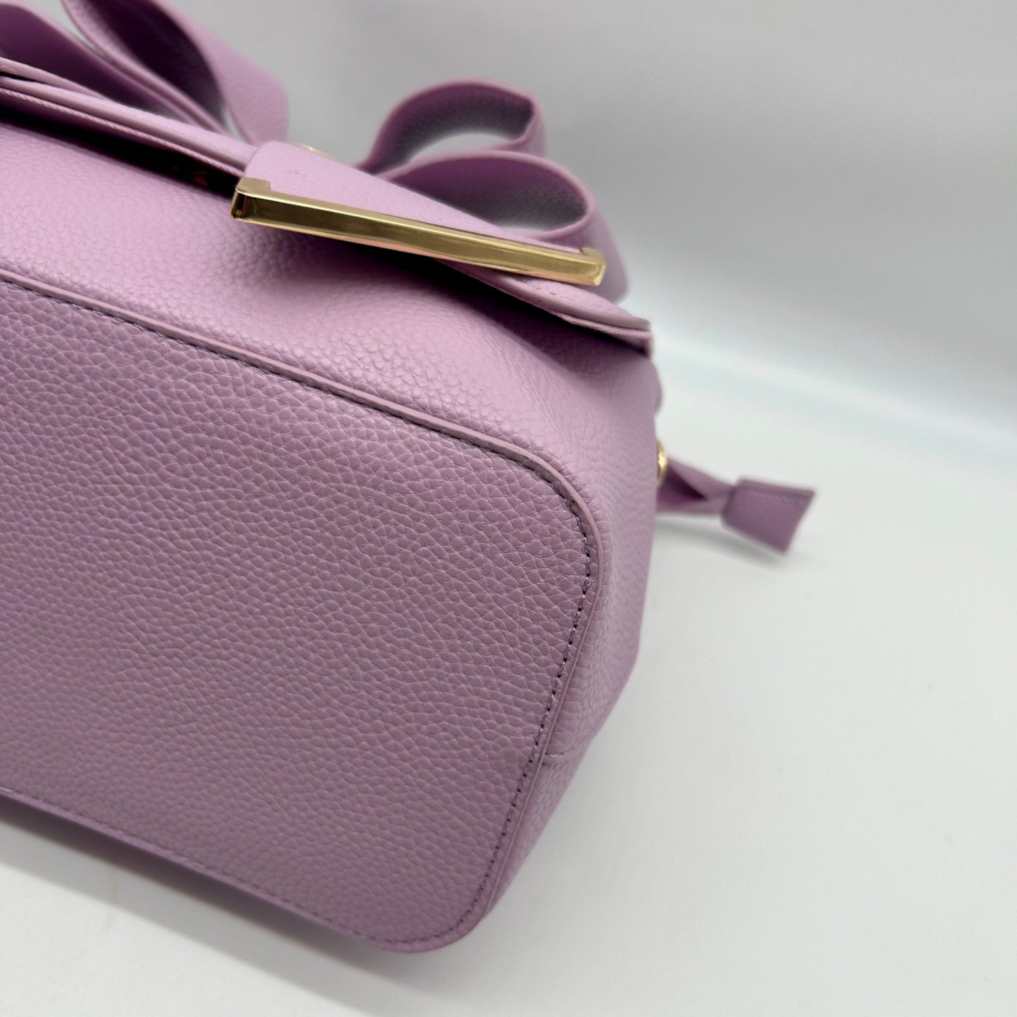 Like Dreams Purple Leather Bowtie Crossbody Bag