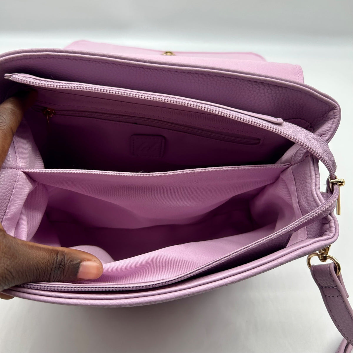 Like Dreams Purple Leather Bowtie Crossbody Bag