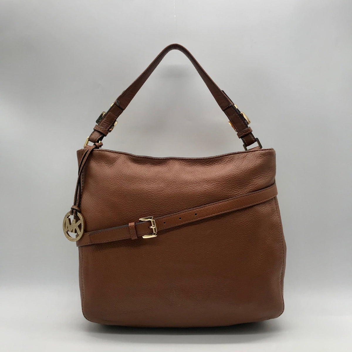 Michael Kors Brown Pebbled Leather Hobo Shoulder Bag