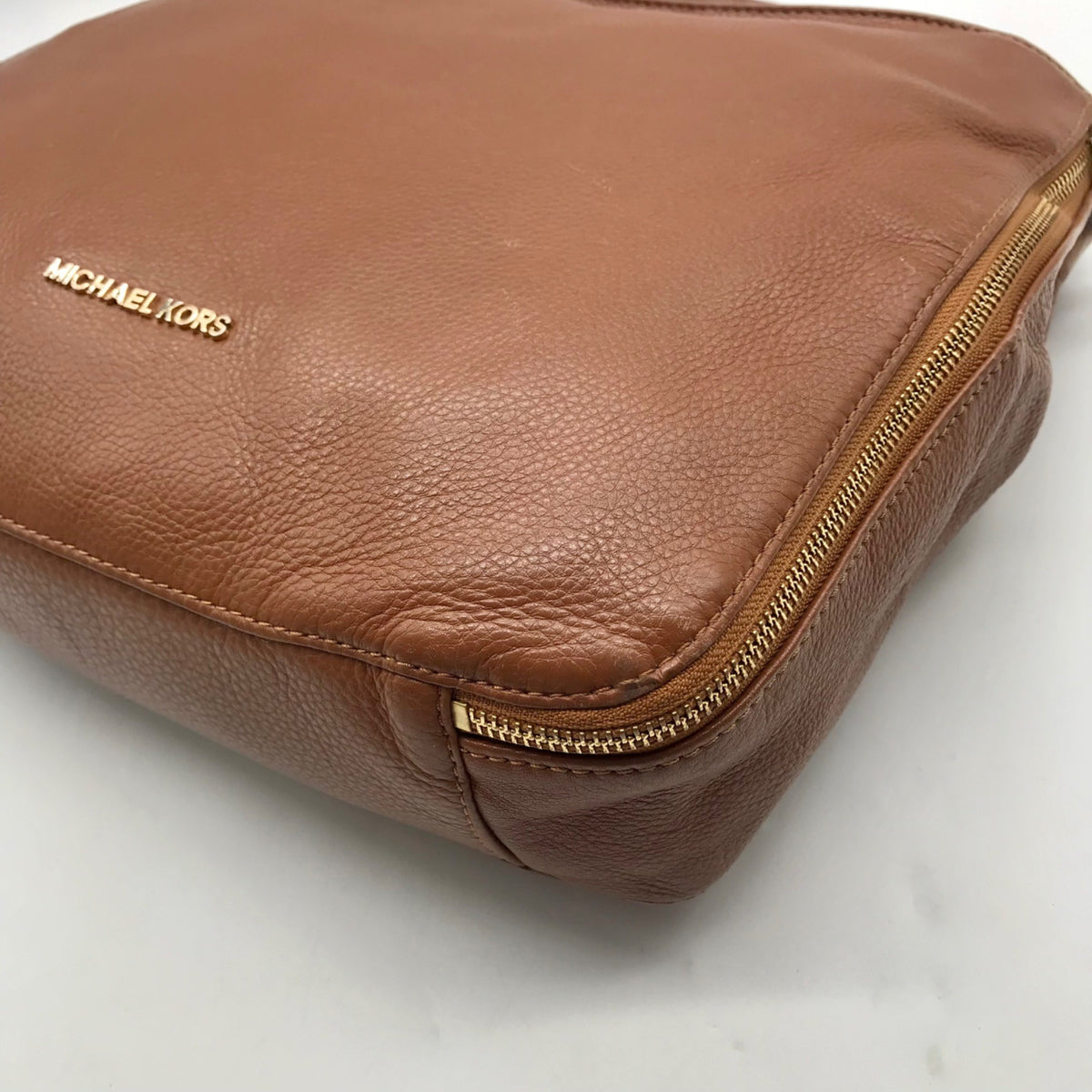 Michael Kors Brown Pebbled Leather Hobo Shoulder Bag