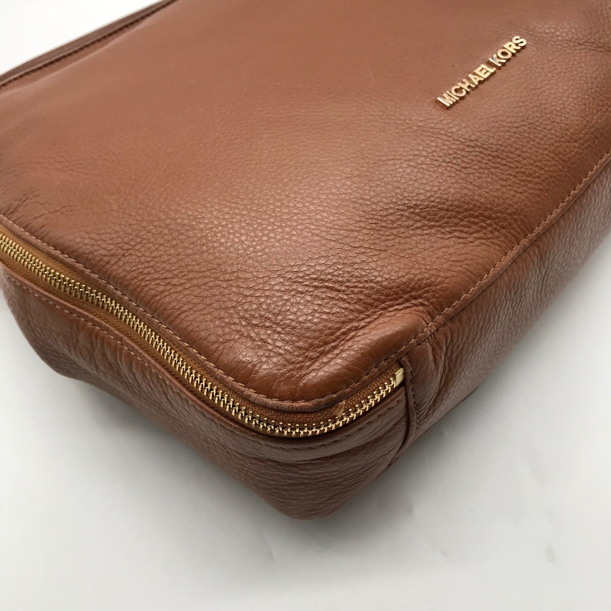 Michael Kors Brown Pebbled Leather Hobo Shoulder Bag
