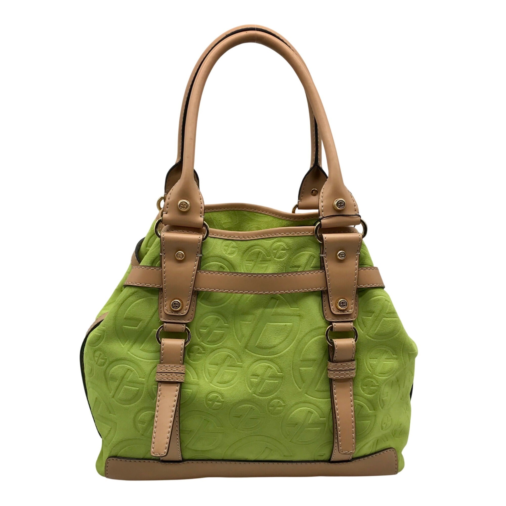 Francesco Biasia Tropical Green Suede &amp; Leather Tote Bag