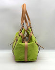 Francesco Biasia Tropical Green Suede & Leather Tote Bag