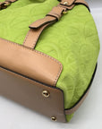 Francesco Biasia Tropical Green Suede & Leather Tote Bag