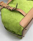 Francesco Biasia Tropical Green Suede & Leather Tote Bag
