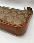 Coach Brown Signature C Monogram Mini Wristlet