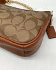 Coach Brown Signature C Monogram Mini Wristlet
