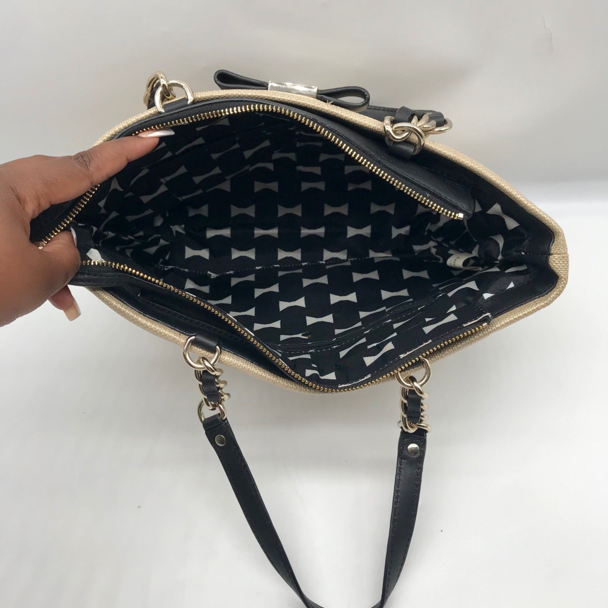 Kate Spade Tan Straw Veranda Place Maree Shoulder Bag