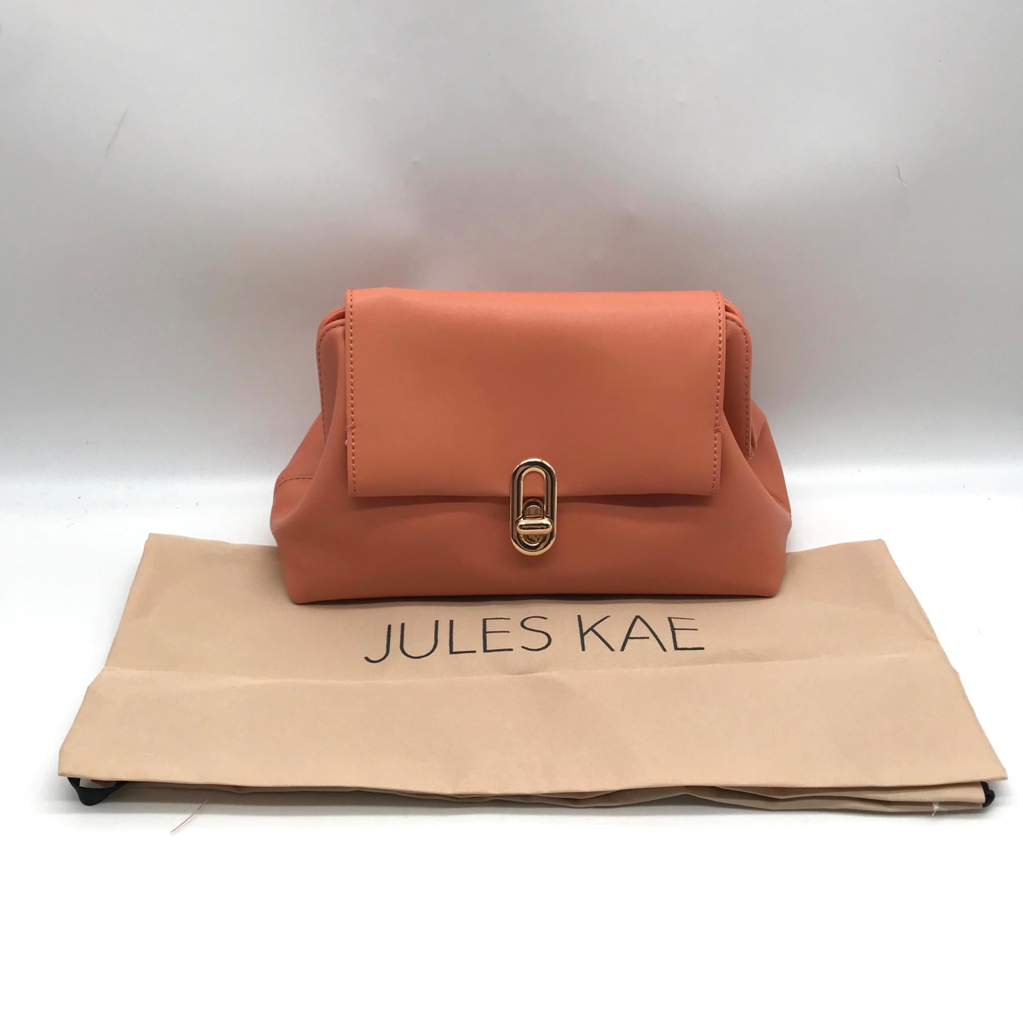 Jules Kae Peach Ellie Turn Lock Clutch