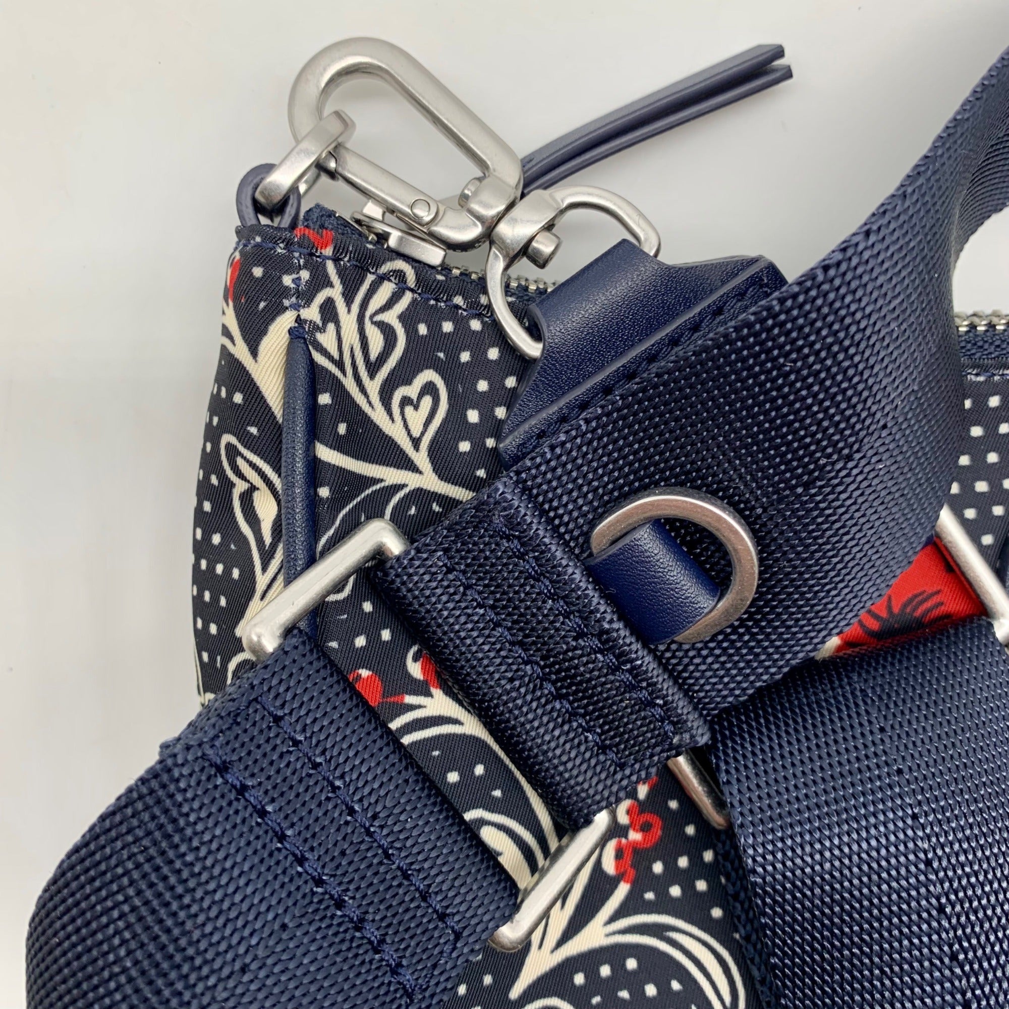 Tory Burch Navy and Red Retro Batik Crossbody Bag