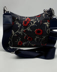 Tory Burch Navy and Red Retro Batik Crossbody Bag