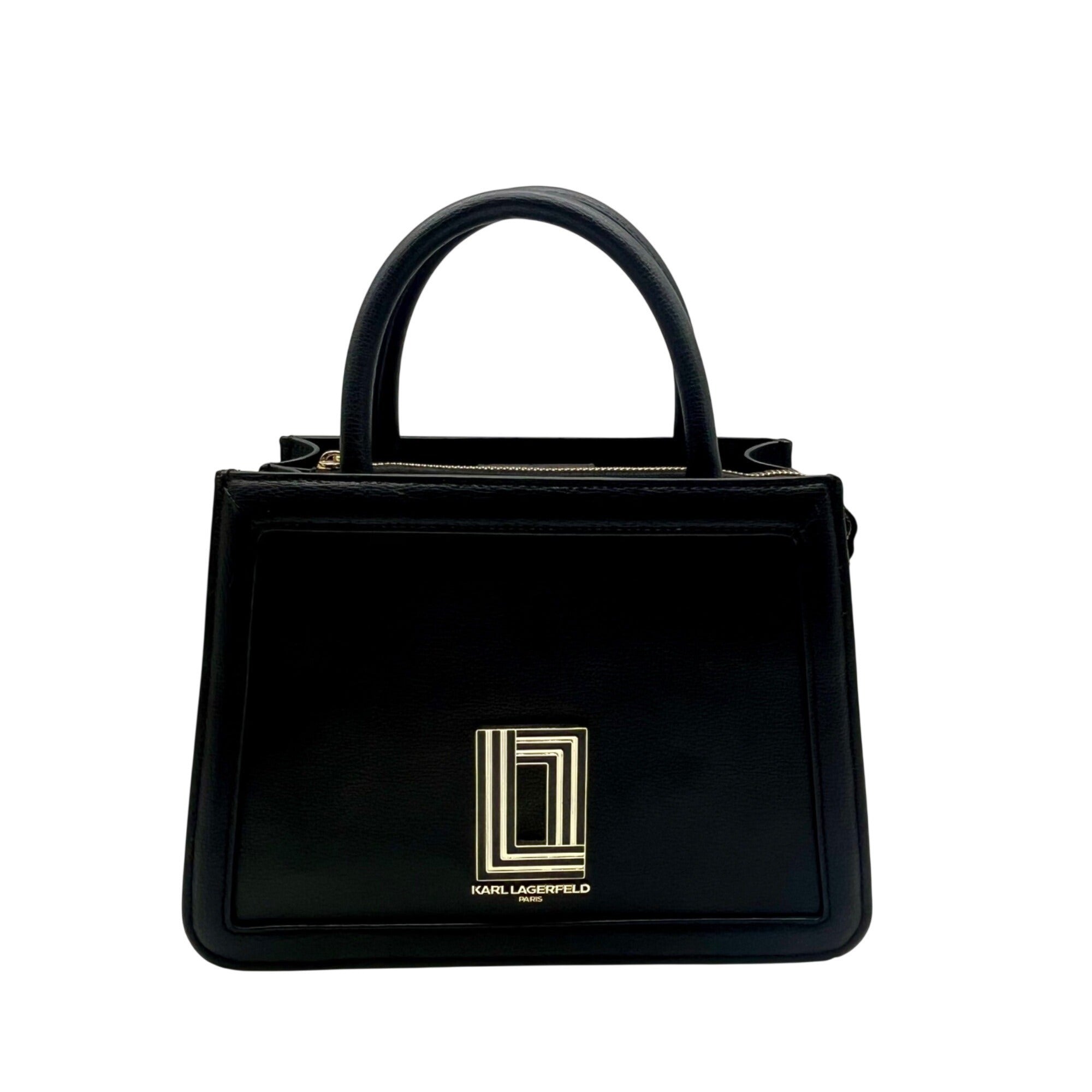 Karl Lagerfeld Black Paris Simone Leather Convertible Satchel