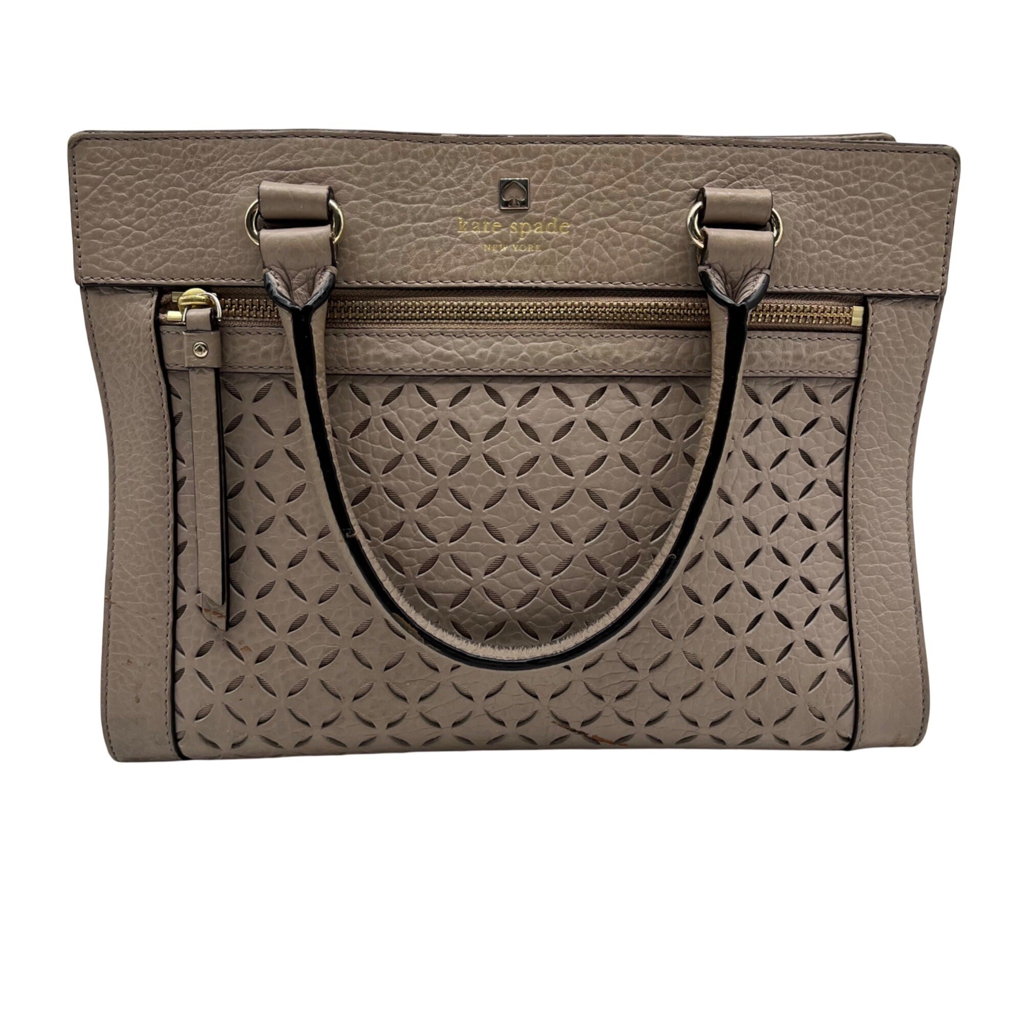 Kate Spade Beige Leather Perri Lane Romy Satchel Bag