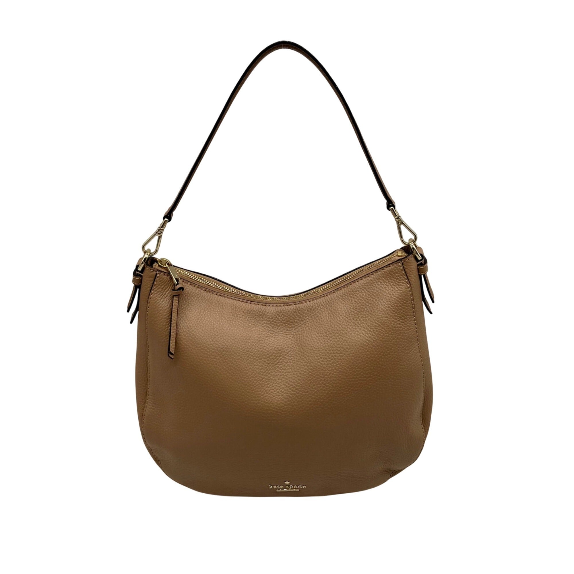 Kate Spade Beige Pebbled Leather Hobo Shoulder Bag