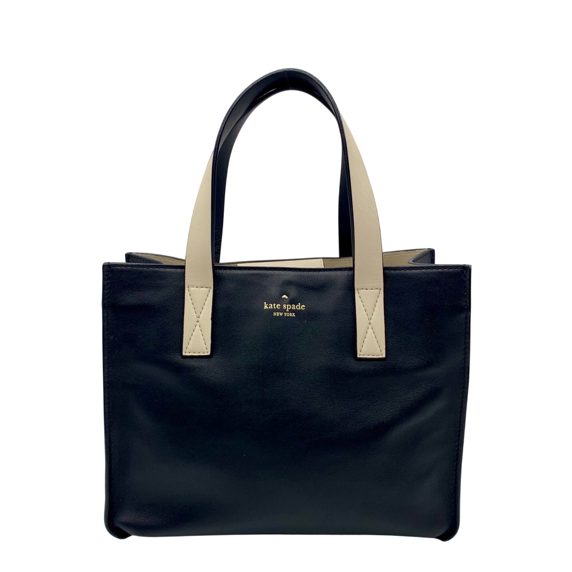Kate Spade Black And Tan Leather Tote Bag 