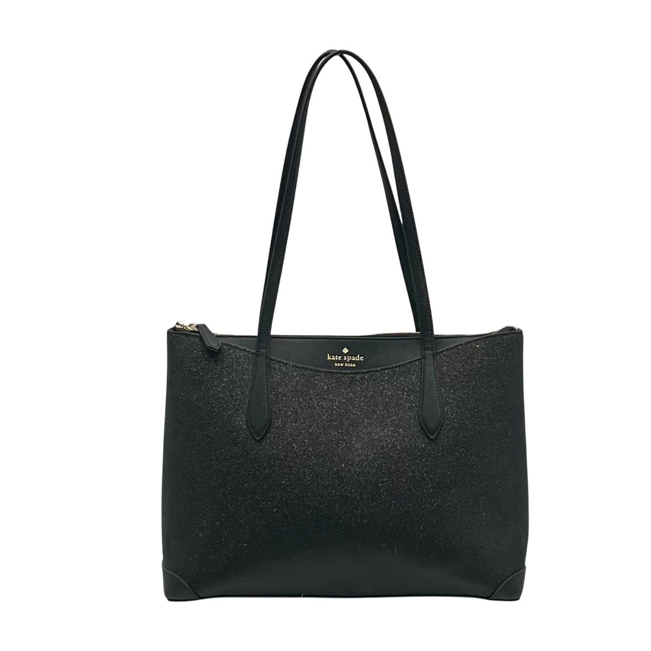 Kate Spade Black Leather Shimmy Tote Bag