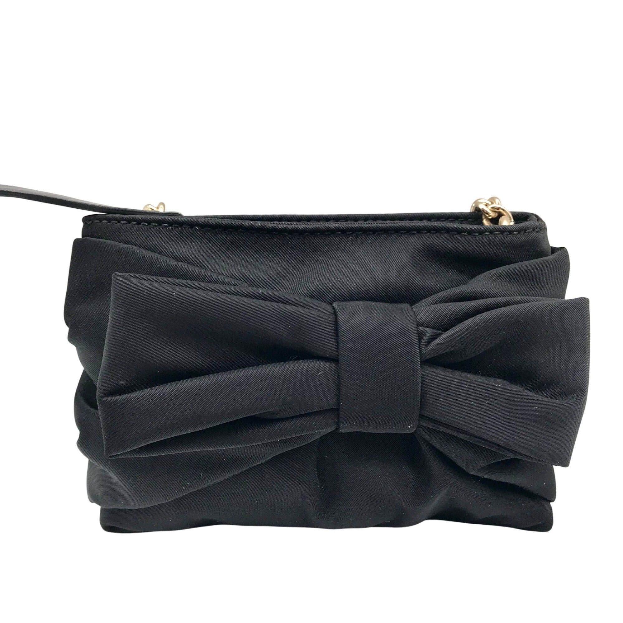 Kate Spade Black Nylon Bow Skipper Mini Crossbody Bag 