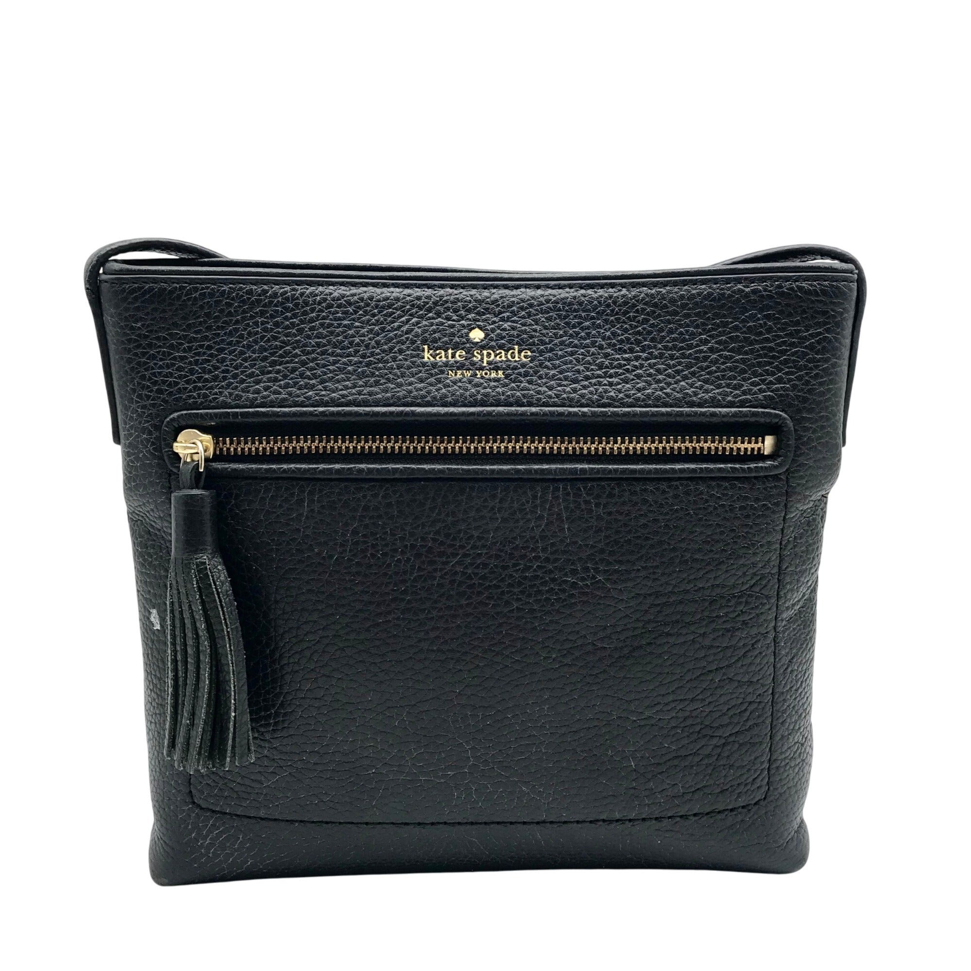 Kate Spade Black Pebbled Leather Karla Crossbody Bag