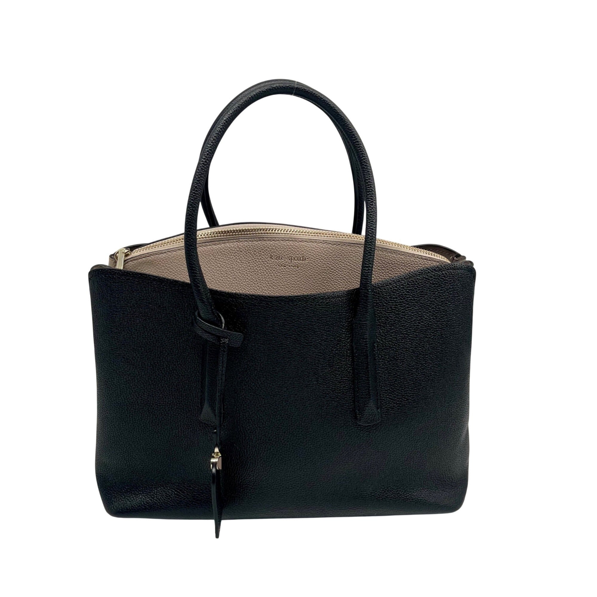 Kate Spade Black Pebbled Leather Margaux Satchel Bag