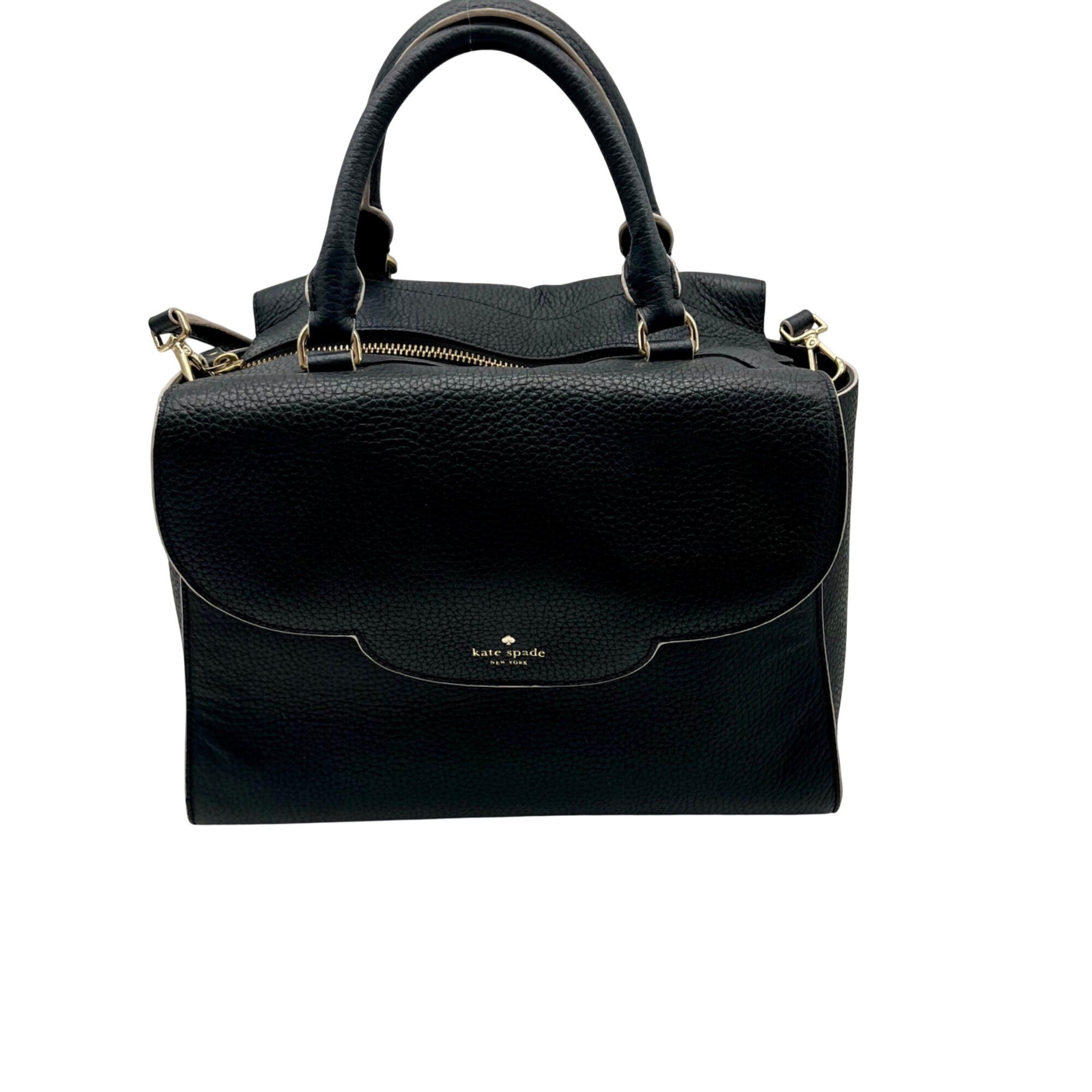 Kate Spade Black Pebbled Leather Satchel Bag